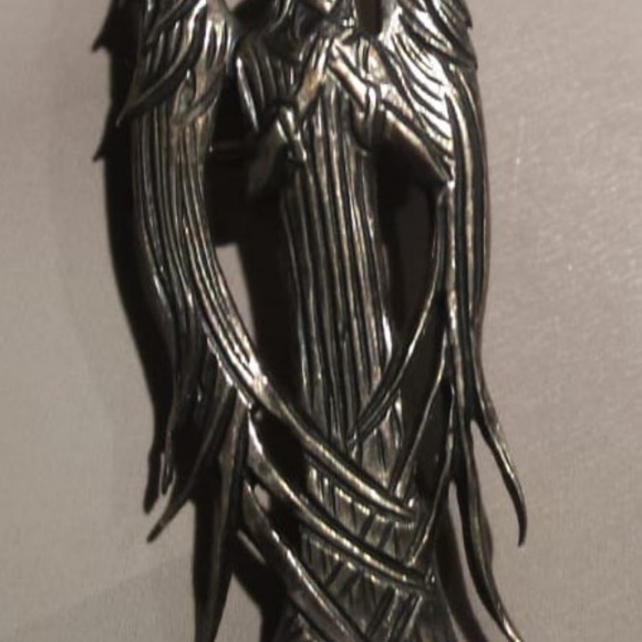 Art Deco Dark Angel Sterling Silver Brooch Pendant - Picture 5 of 6